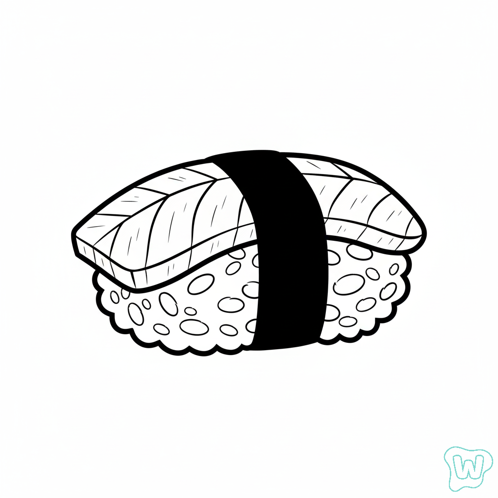 niños Sushi páginas para colorear 1