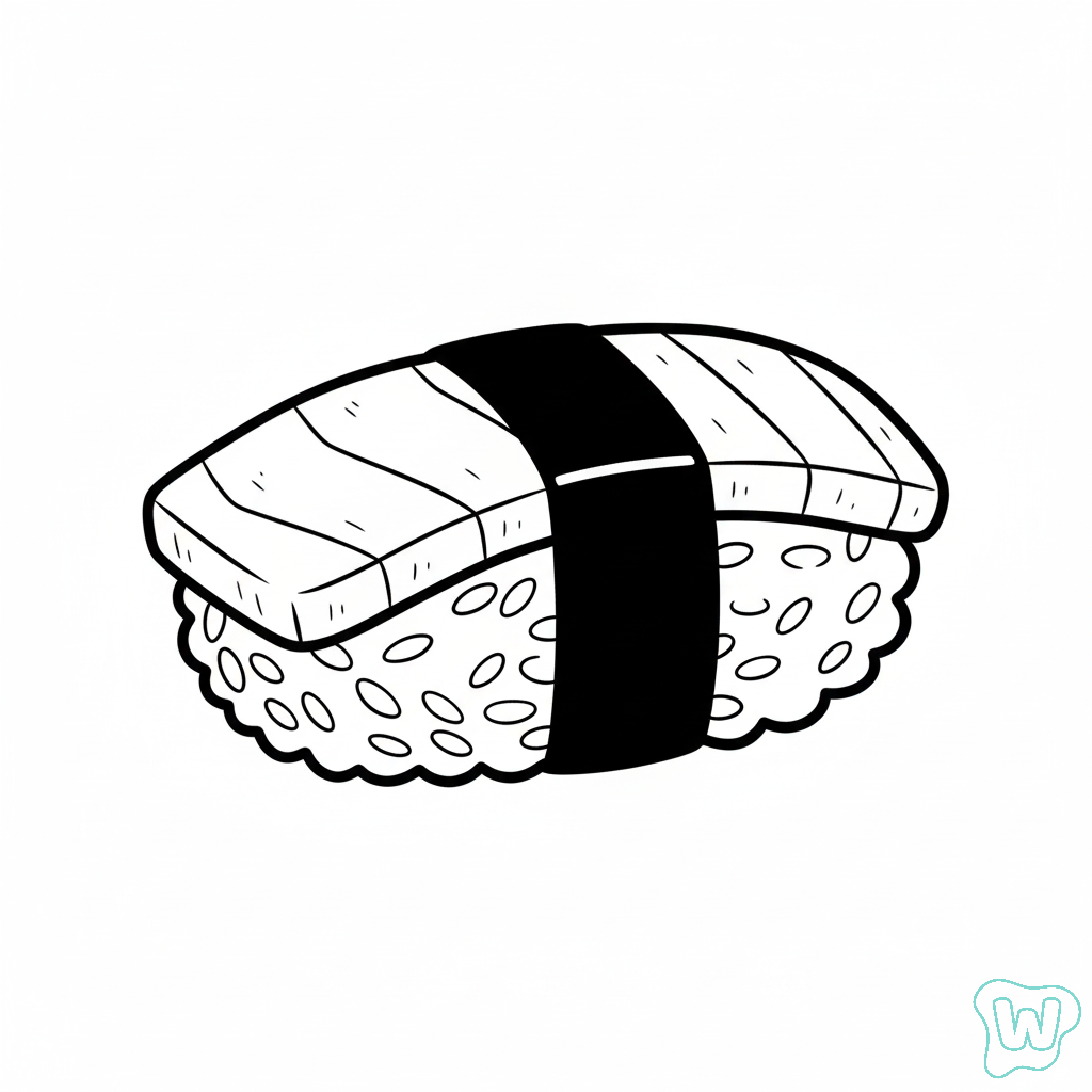 Sushi páginas para colorear imprimibles