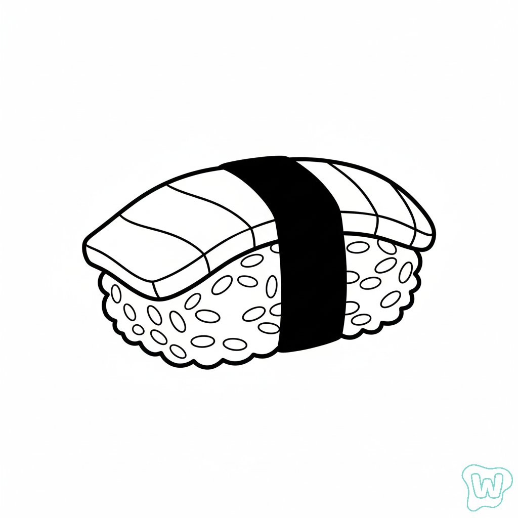 Sushi páginas para colorear de adornos