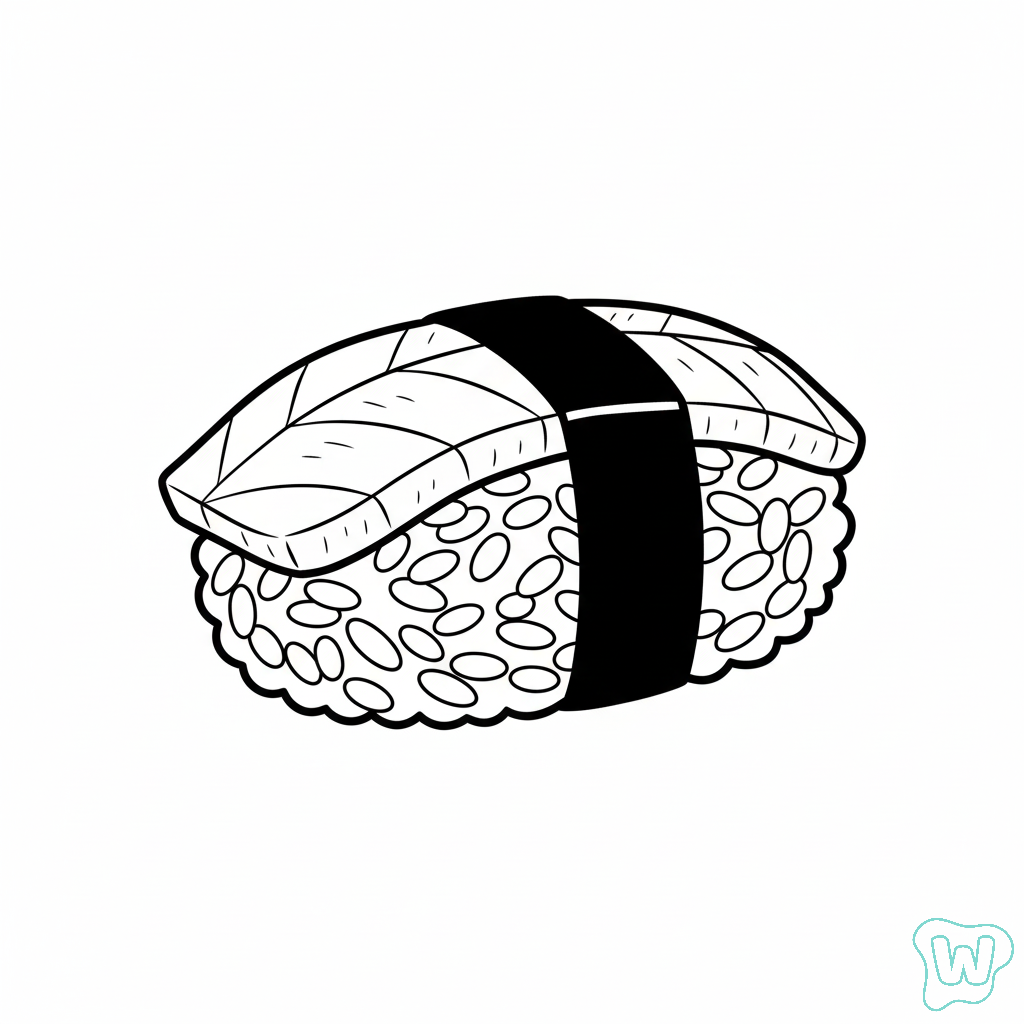 Sushi páginas para colorear para adultos fáciles