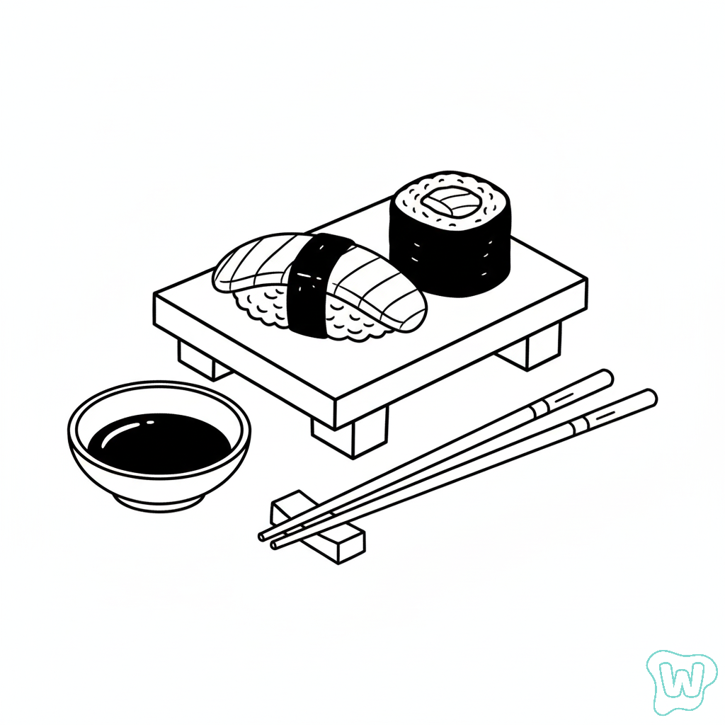 niños Sushi páginas para colorear