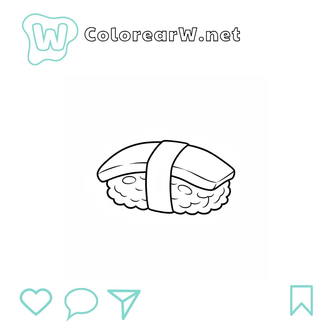 Sushi para colorear (PDF para imprimir gratis) thumbnail
