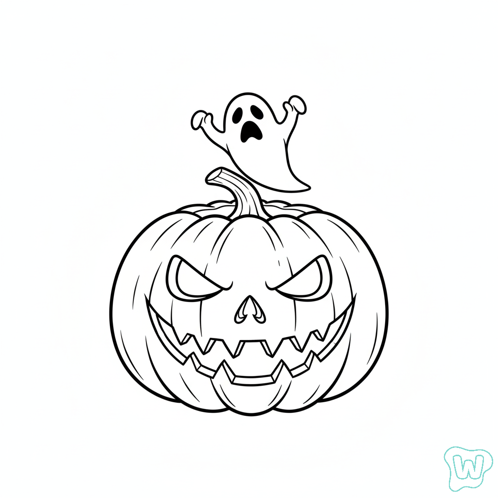 páginas para colorear imprimibles Tallado de calabazas de Halloween