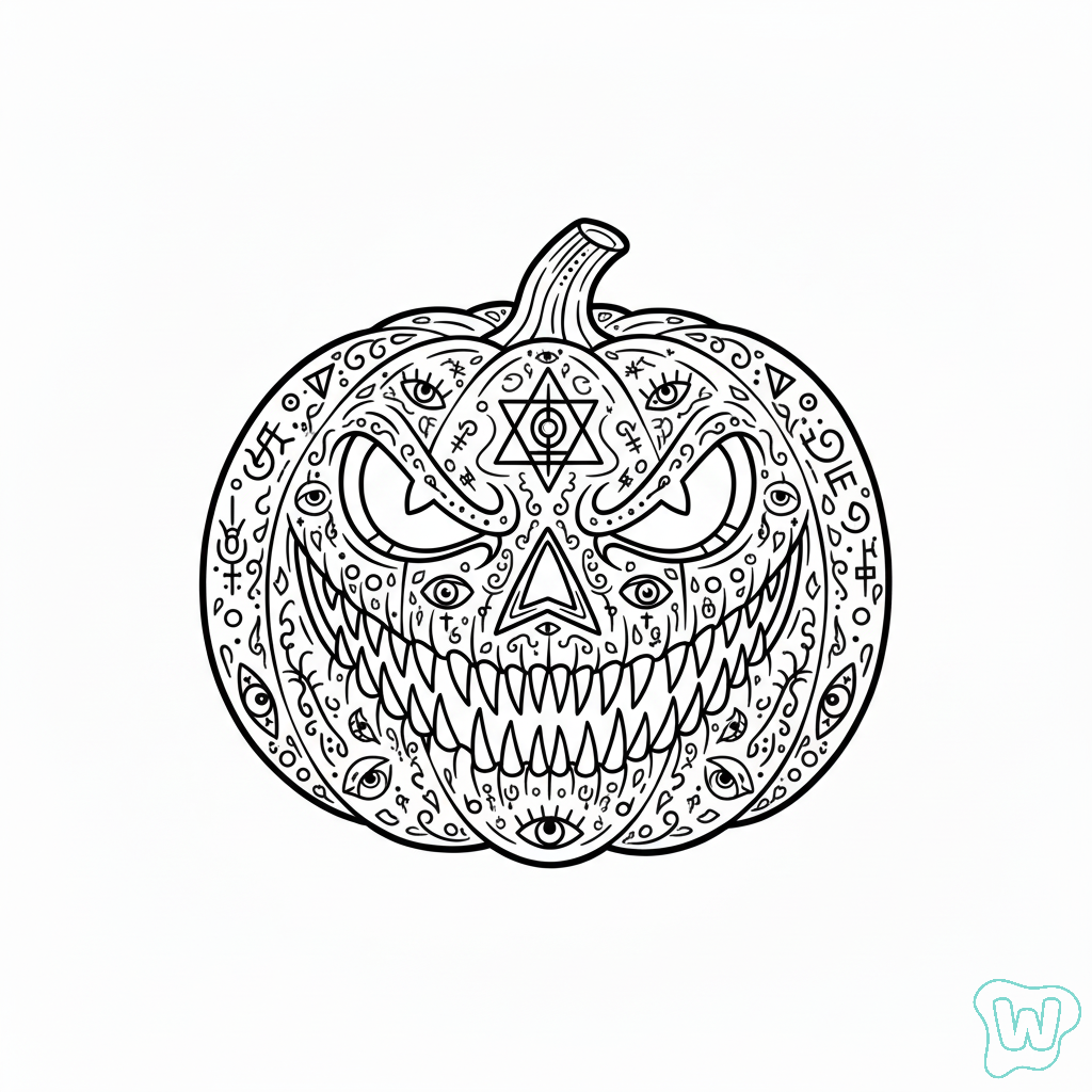 Tallado de calabazas de Halloween páginas para colorear imprimibles 1