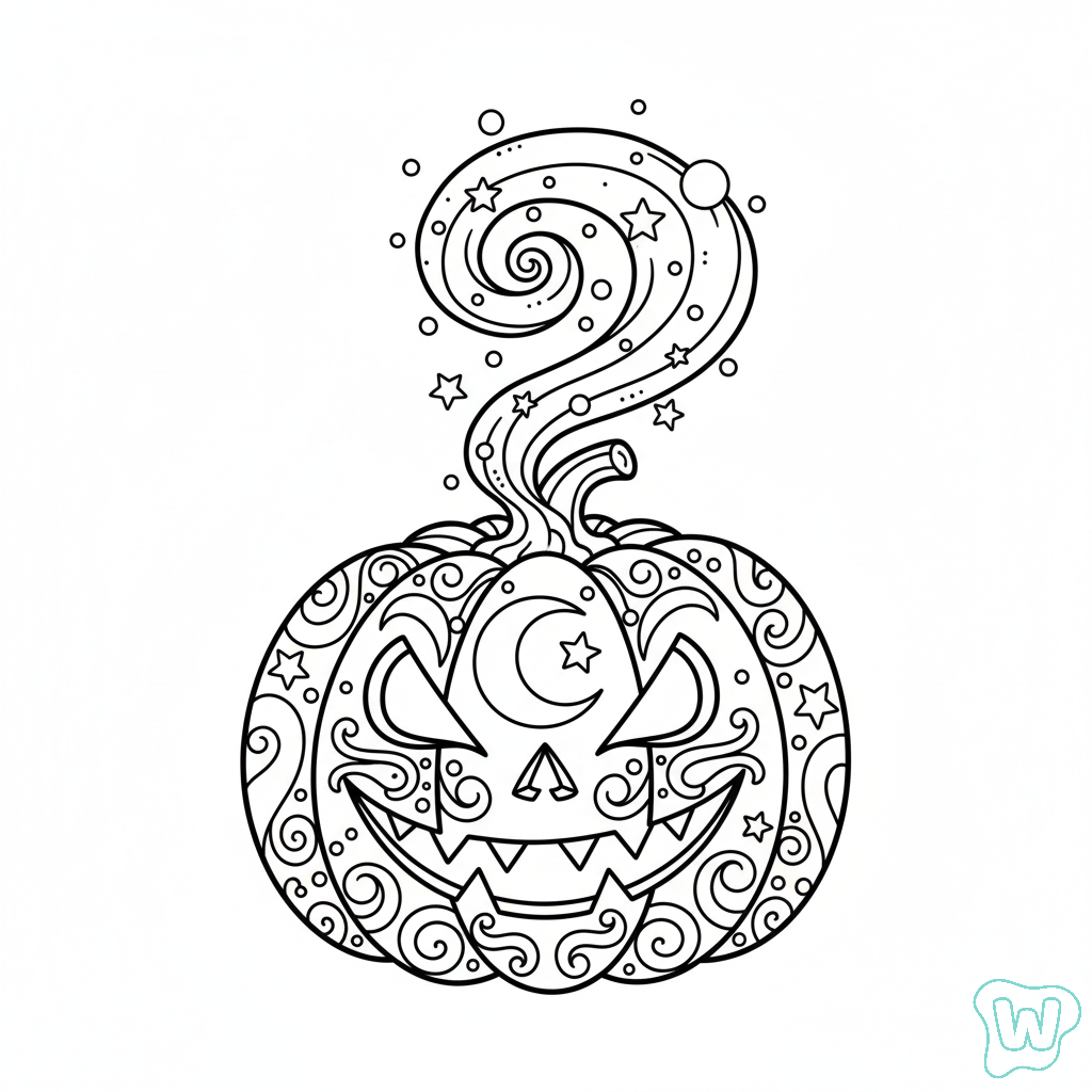colorear y Imprimir PDF gratis Tallado de calabazas de Halloween