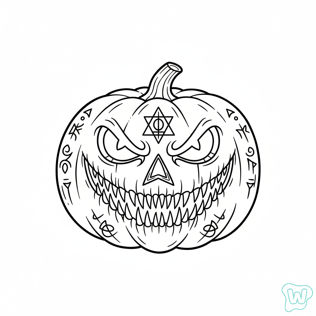 páginas para colorear de preescolar Tallado de calabazas de Halloween