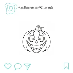 Tallado de calabazas de Halloween para colorear (PDF para imprimir gratis) thumbnail