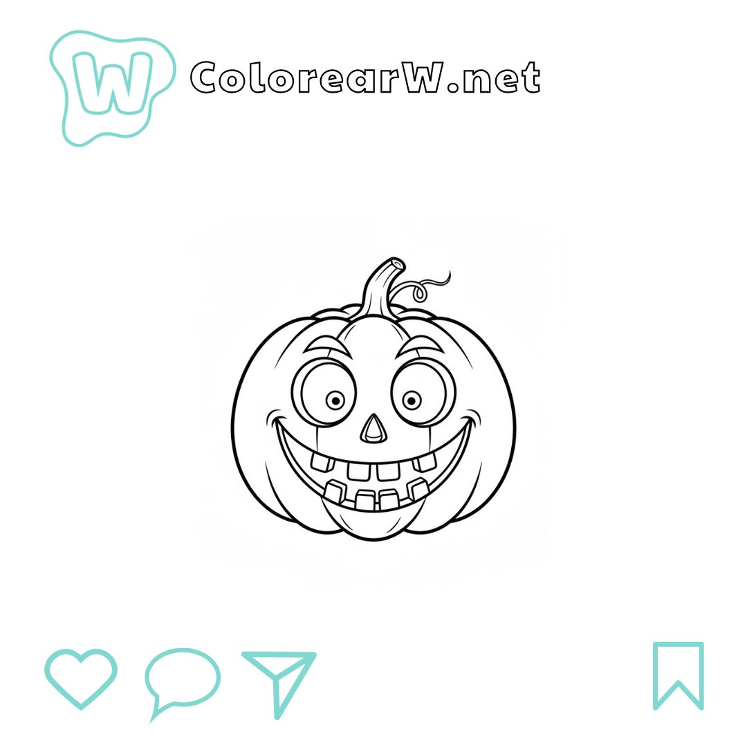 Tallado de calabazas de Halloween para colorear (PDF para imprimir gratis) thumbnail