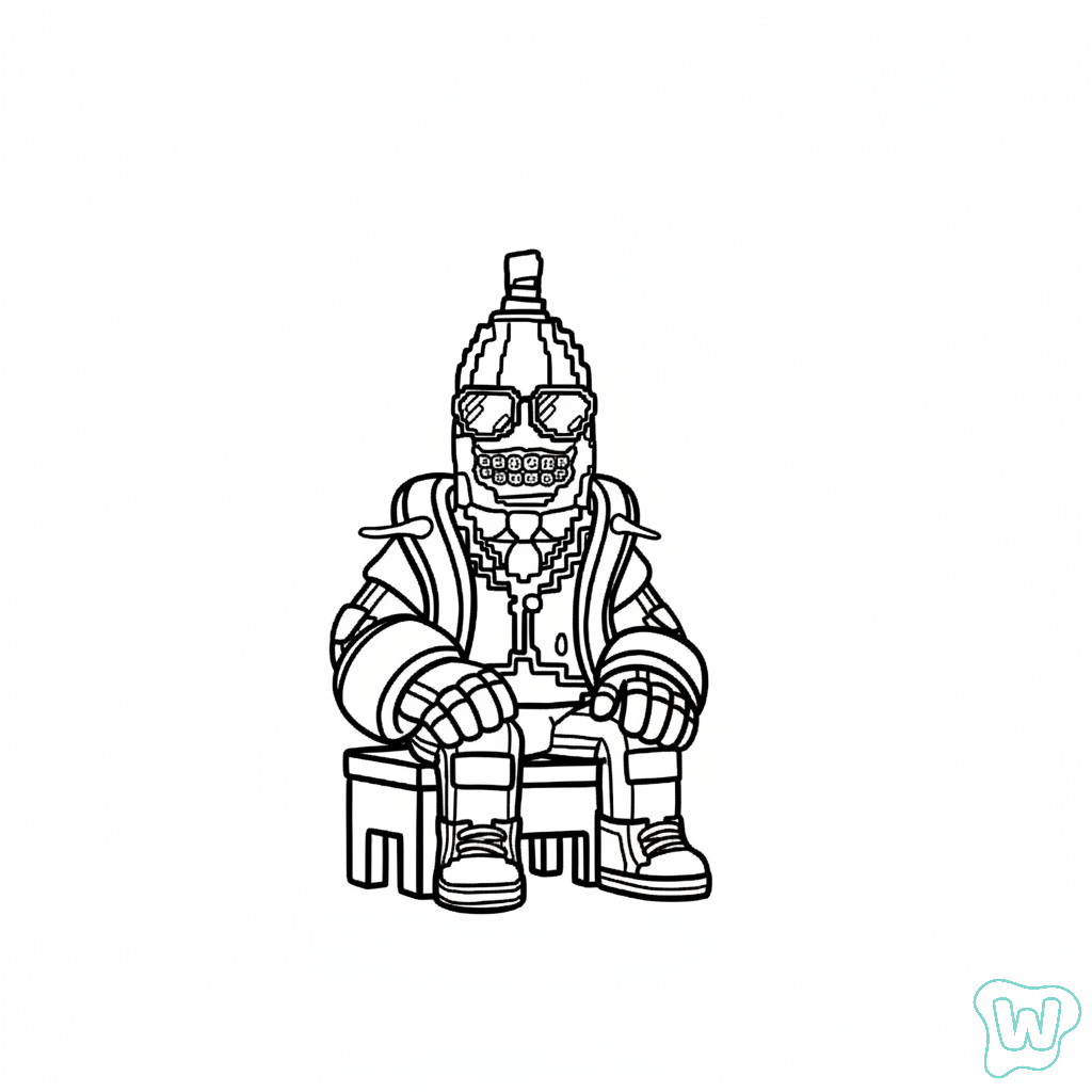 páginas para colorear imprimibles Bananito Bandito para adultos