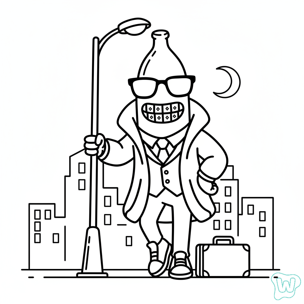 Bananito Bandito para colorear 1