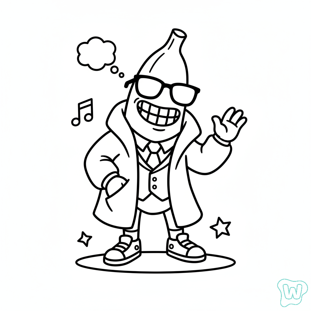 páginas para colorear de preescolar Bananito Bandito