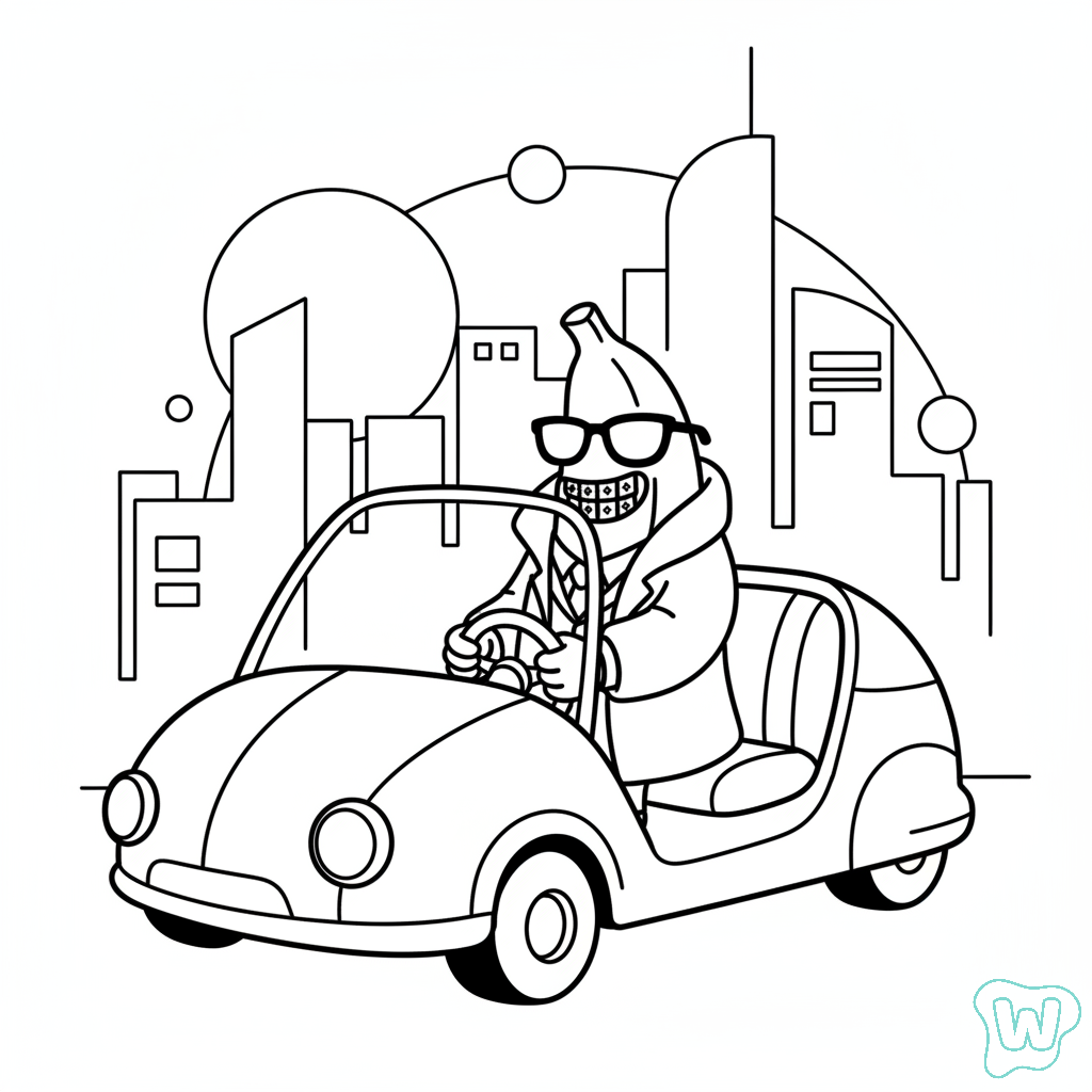 páginas para colorear gratis Bananito Bandito pdf