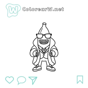 Bananito Bandito para colorear (PDF para imprimir gratis) thumbnail