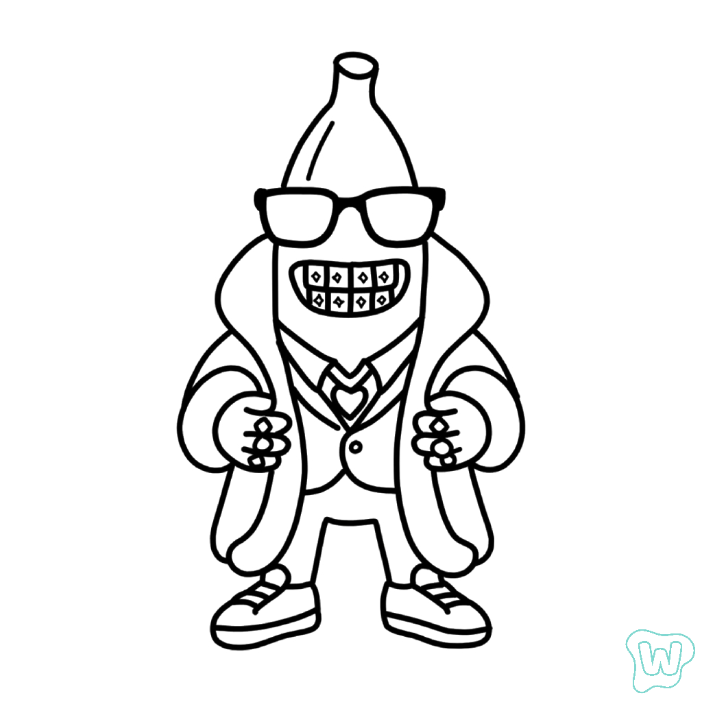 Bananito Bandito páginas para colorear para imprimir