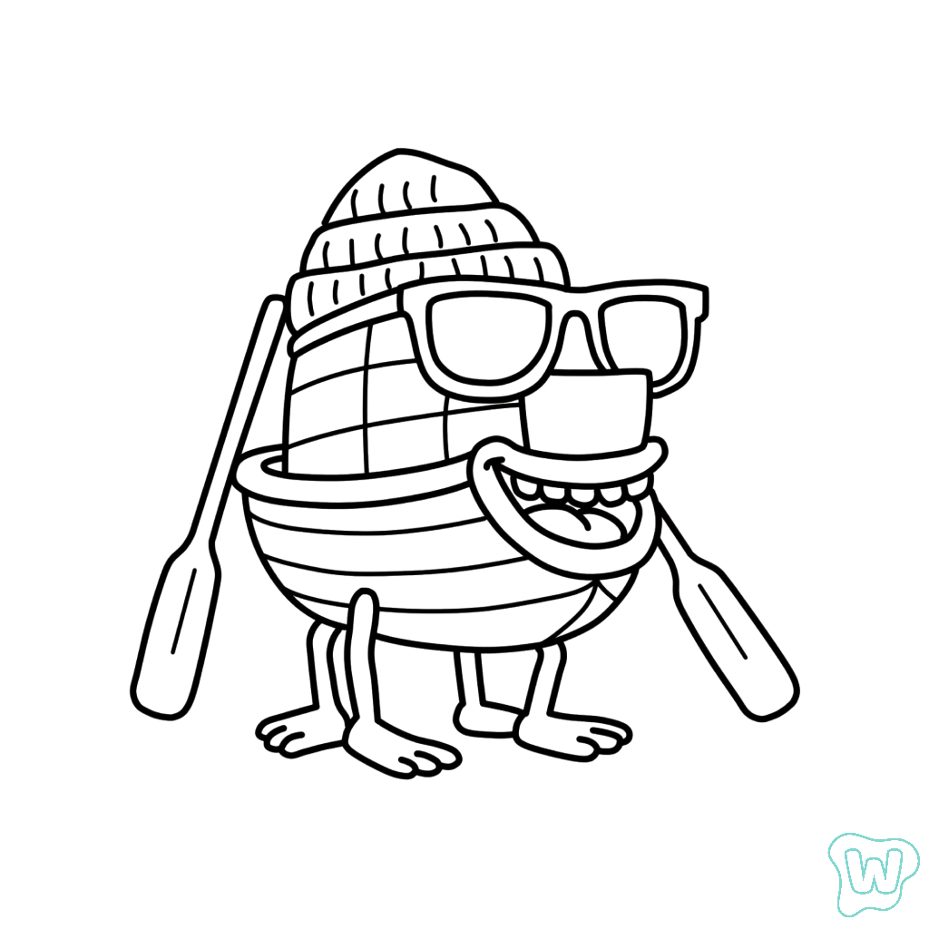 felices páginas para colorear Boatito Auratito