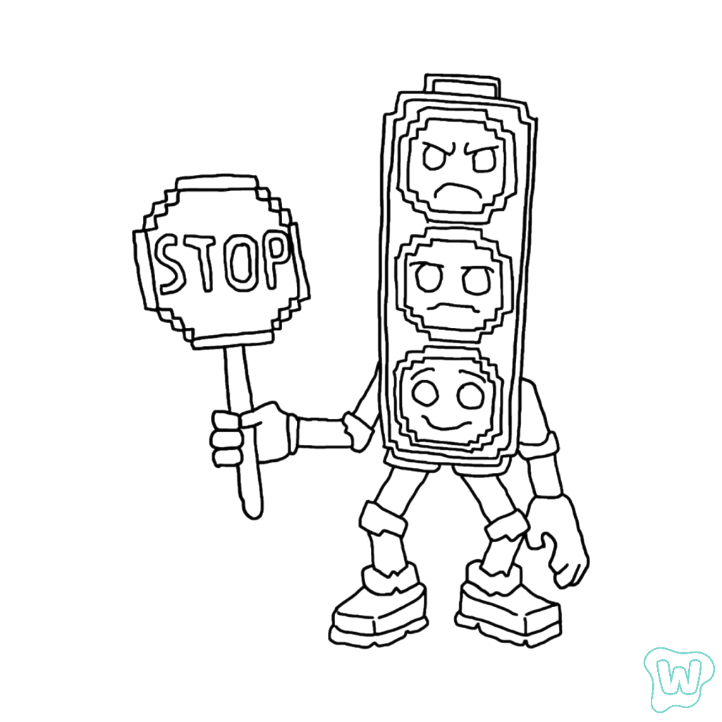 felices páginas para colorear Brainrot Trader