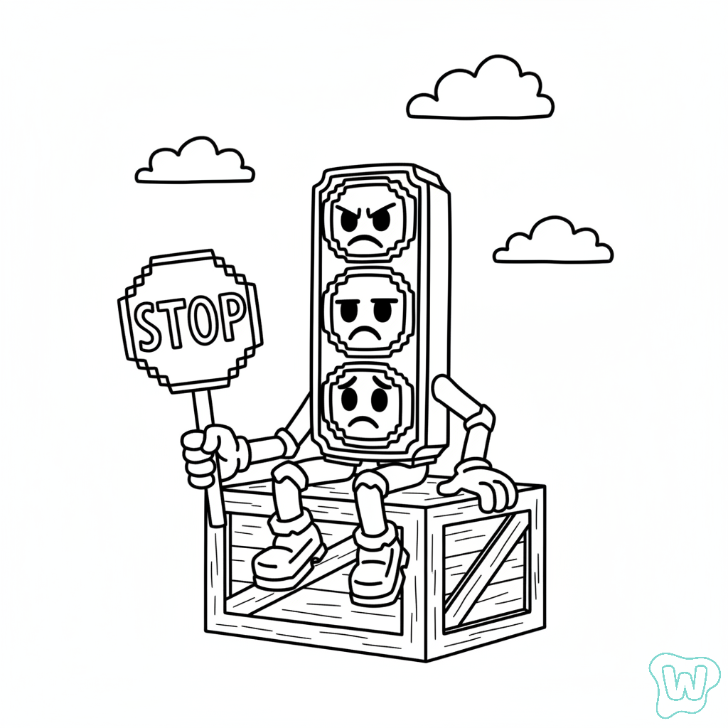 niños Brainrot Trader páginas para colorear 1