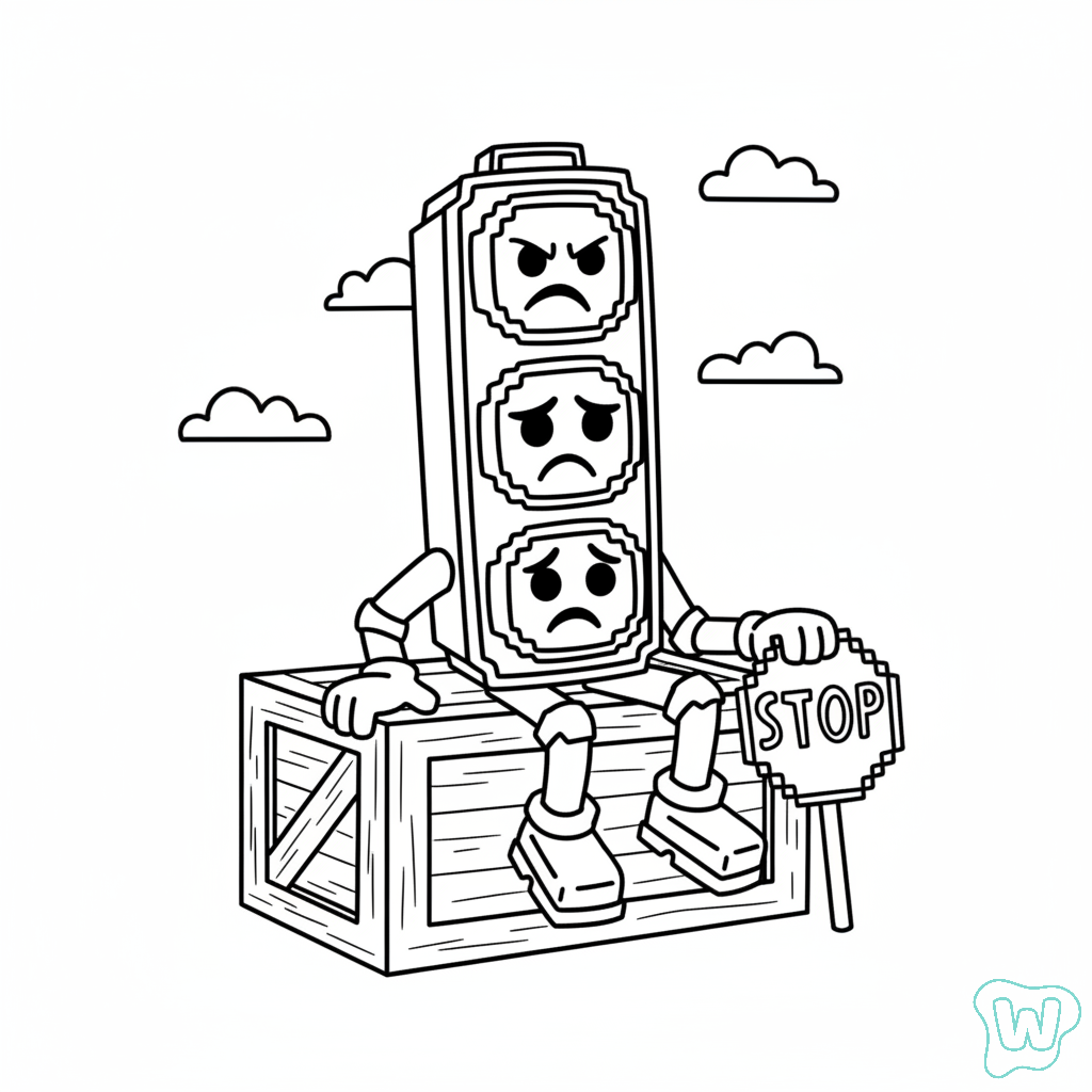 páginas para colorear fáciles de Brainrot Trader