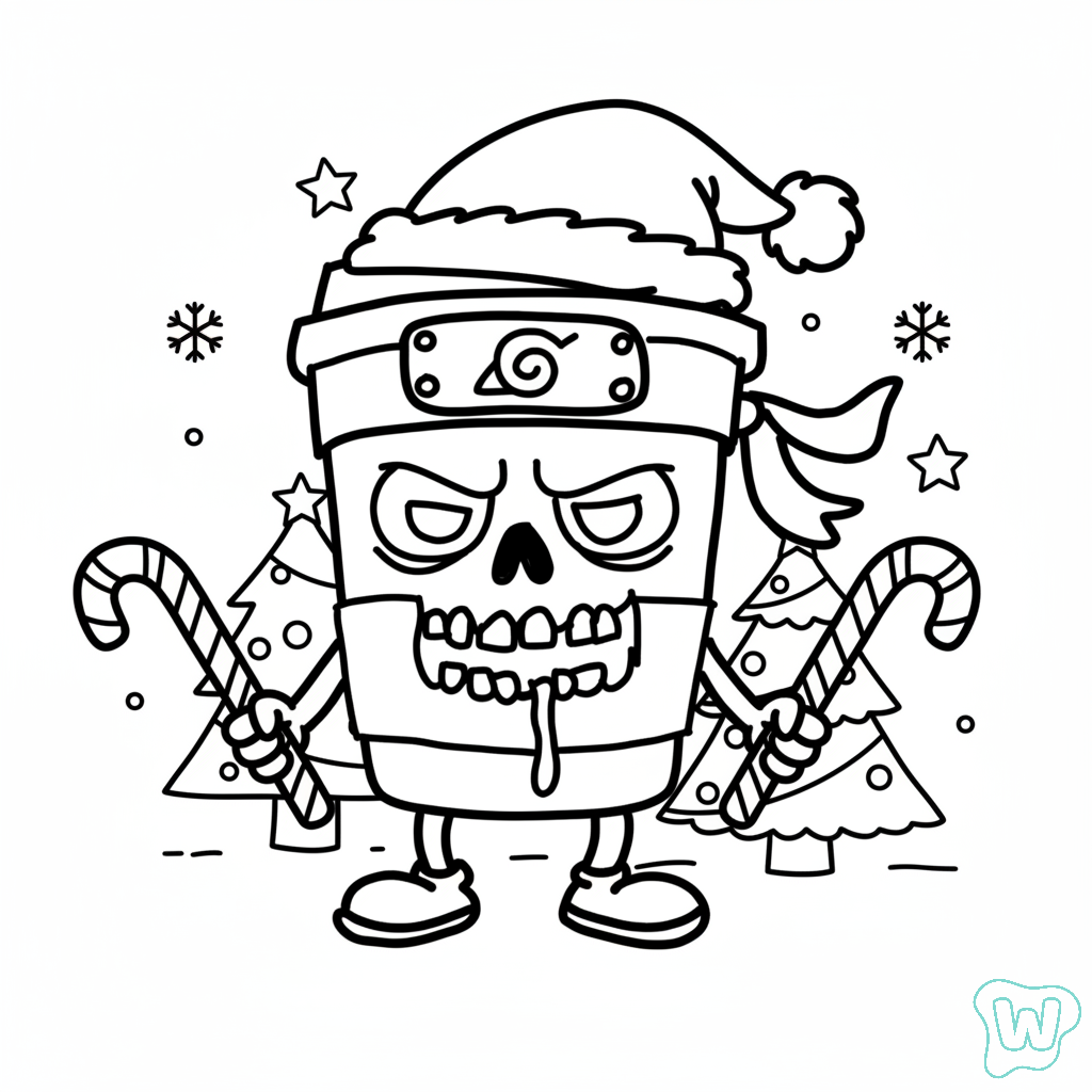 páginas para colorear imprimibles gratis Capuchino Asesino