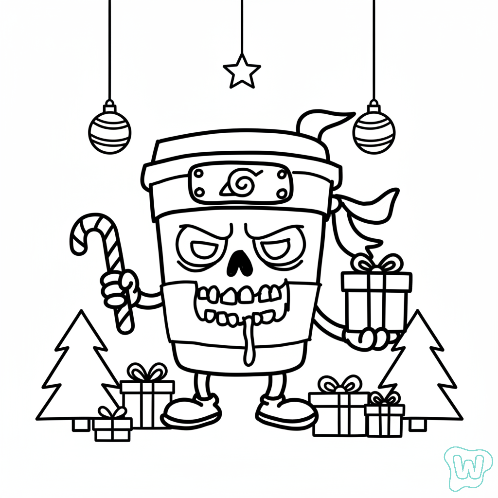 felices páginas para colorear Capuchino Asesino