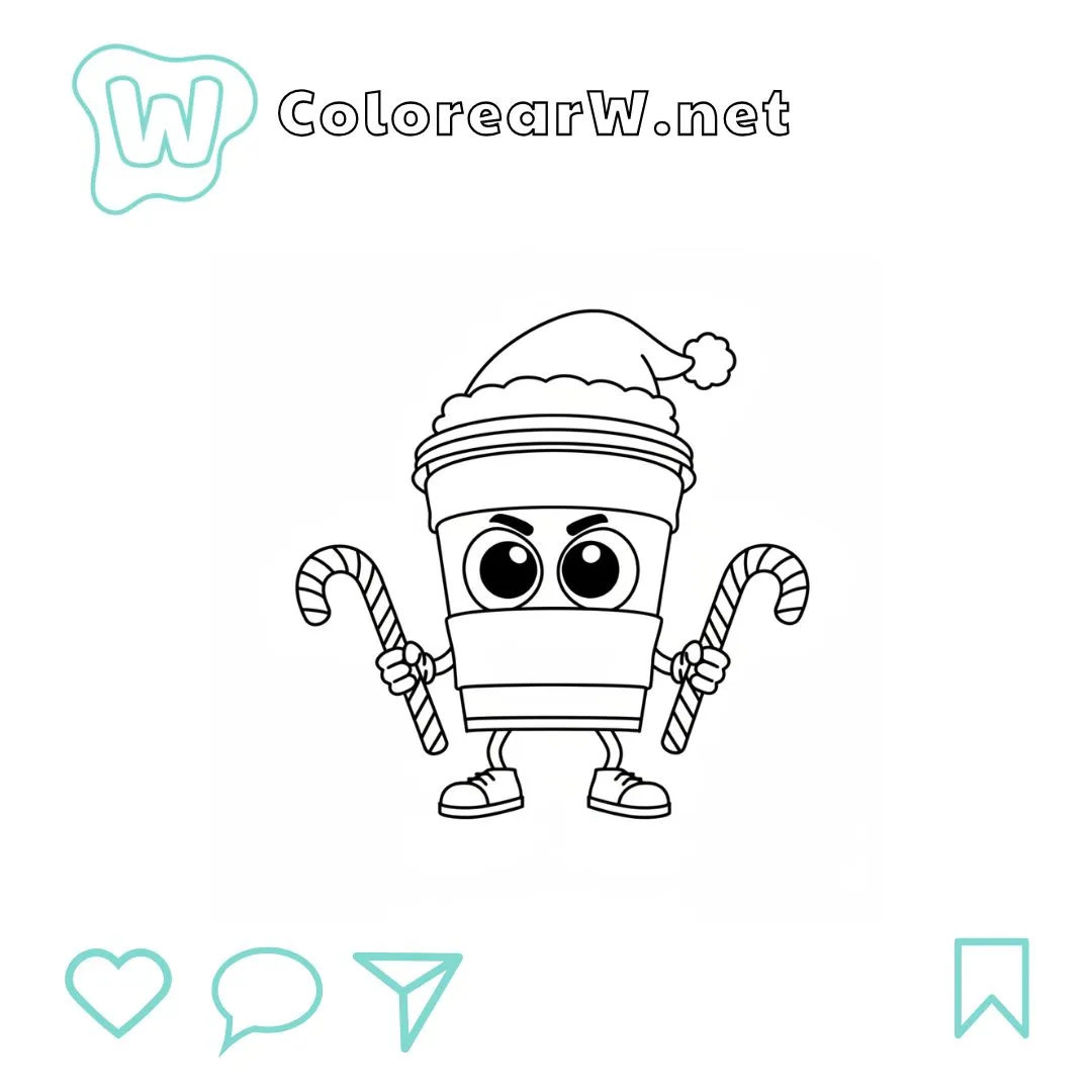 Capuchino Asesino Navidad para colorear (PDF para imprimir gratis) thumbnail