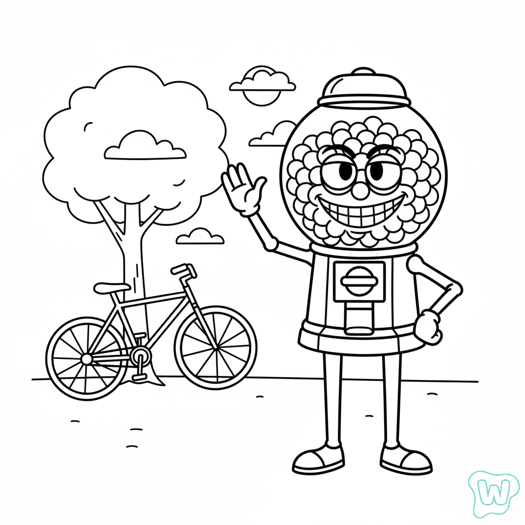 páginas para colorear Chicleteira Bicicleteira gratis