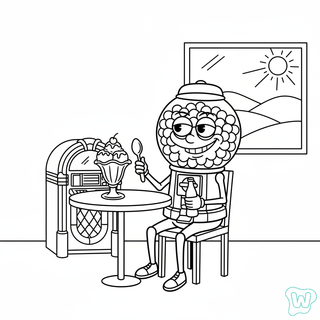 páginas para colorear gratis Chicleteira Bicicleteira 1