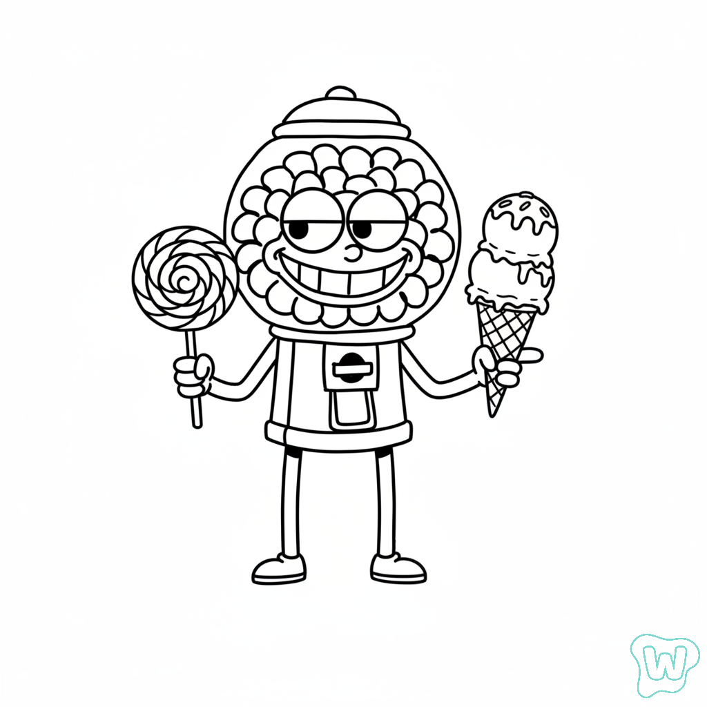 páginas para colorear gratis Chicleteira Bicicleteira para adultos