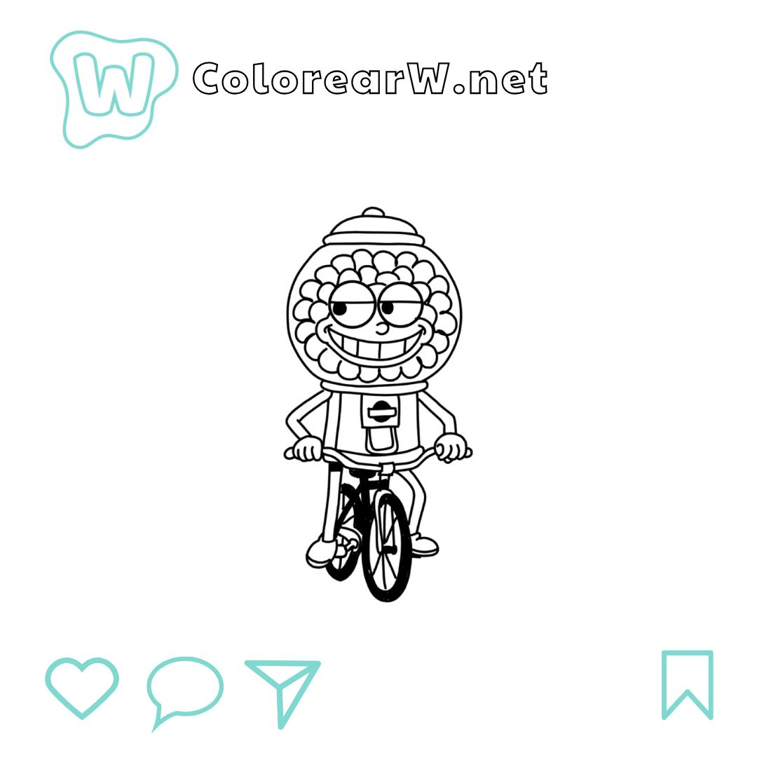 Chicleteira Bicicleteira para colorear (PDF para imprimir gratis) thumbnail