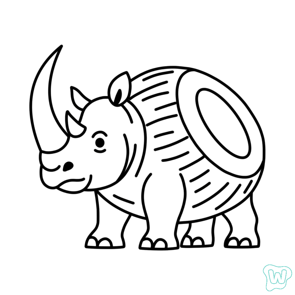 Cocosino Rhino dibujos para colorear