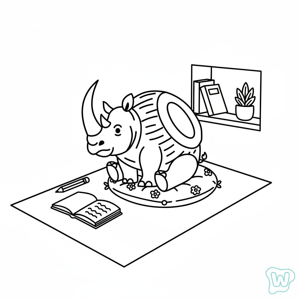 páginas para colorear gratis Cocosino Rhino para adultos