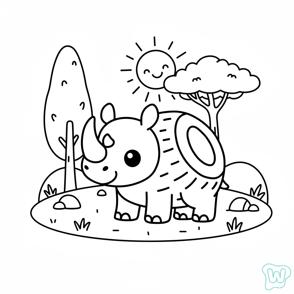 Cocosino Rhino páginas para colorear para imprimir gratis