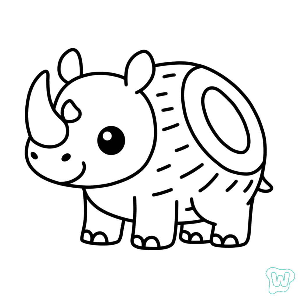 Cocosino Rhino páginas para colorear para adultos fáciles