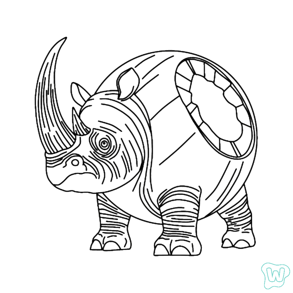 páginas para colorear de preescolar Cocosino Rhino