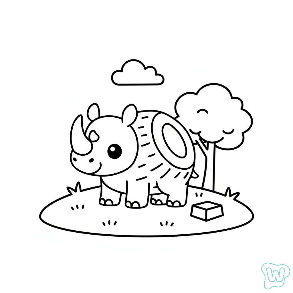 Cocosino Rhino colorear y Imprimir PDF