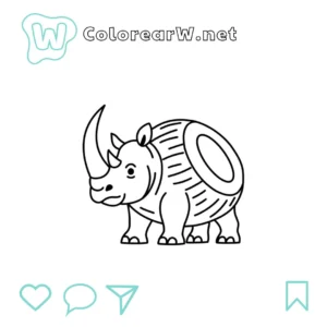 Cocosino Rhino para colorear (PDF para imprimir gratis) thumbnail