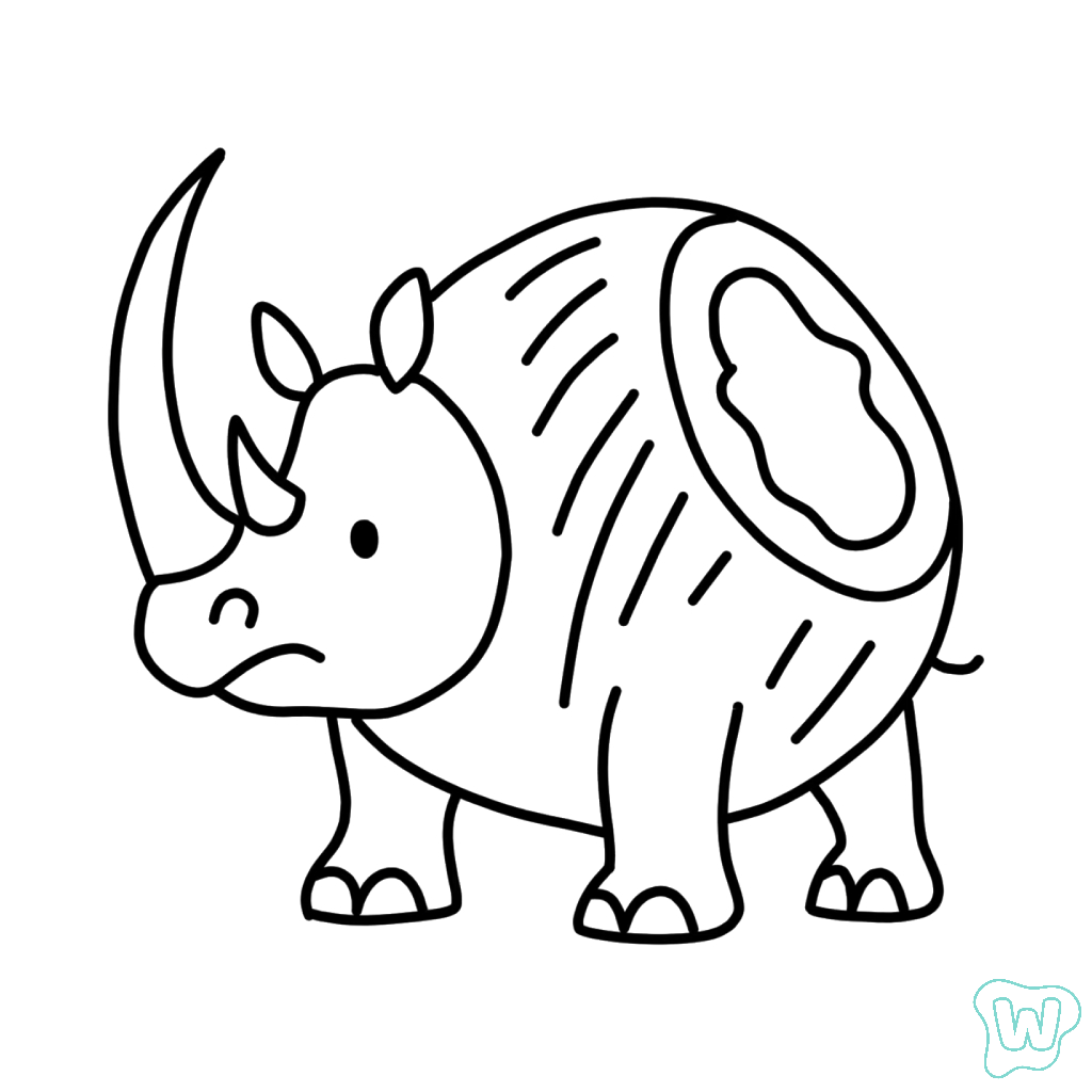 Cocosino Rhino dibujos para colorear 1