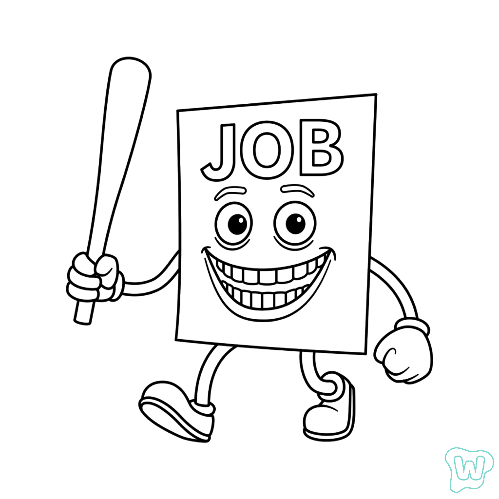 páginas para colorear gratis Job Job Job Sahur para niños