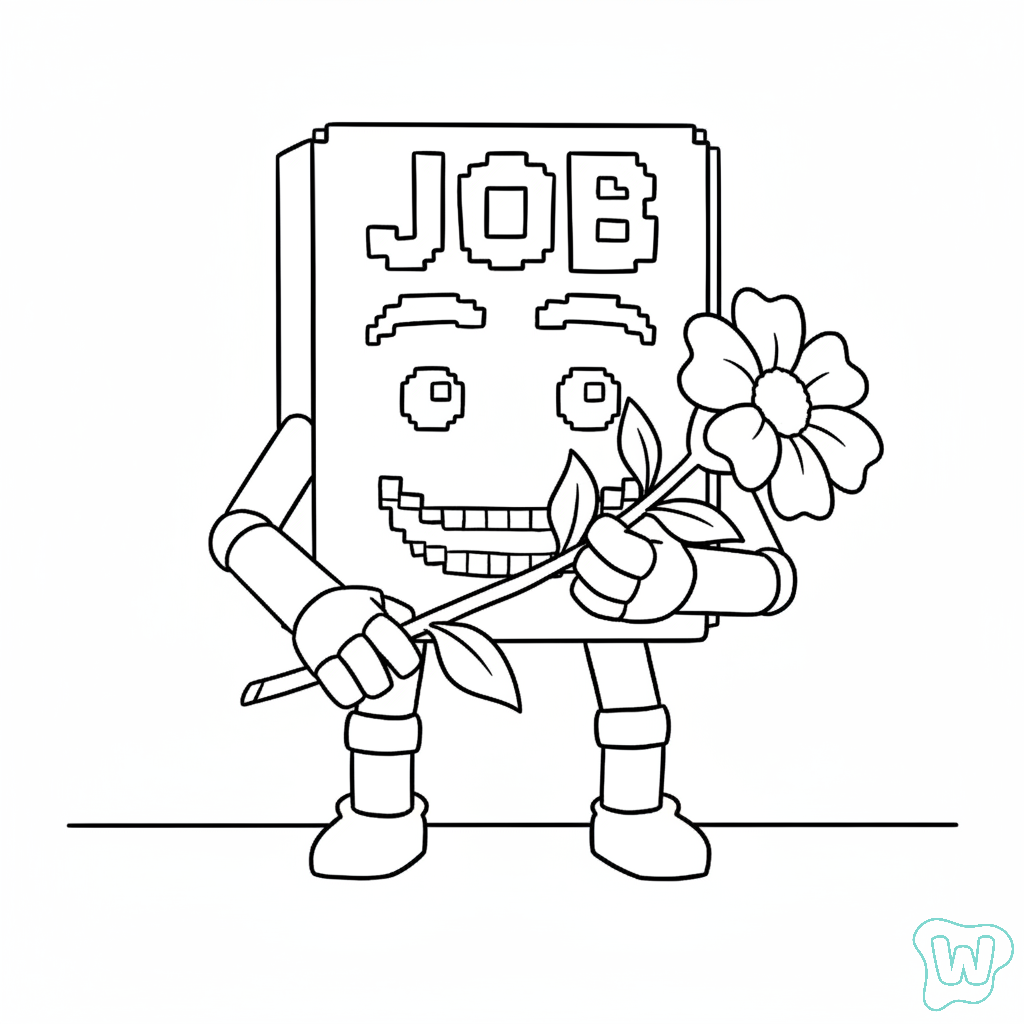 Job Job Job Sahur páginas para colorear para adultos fáciles