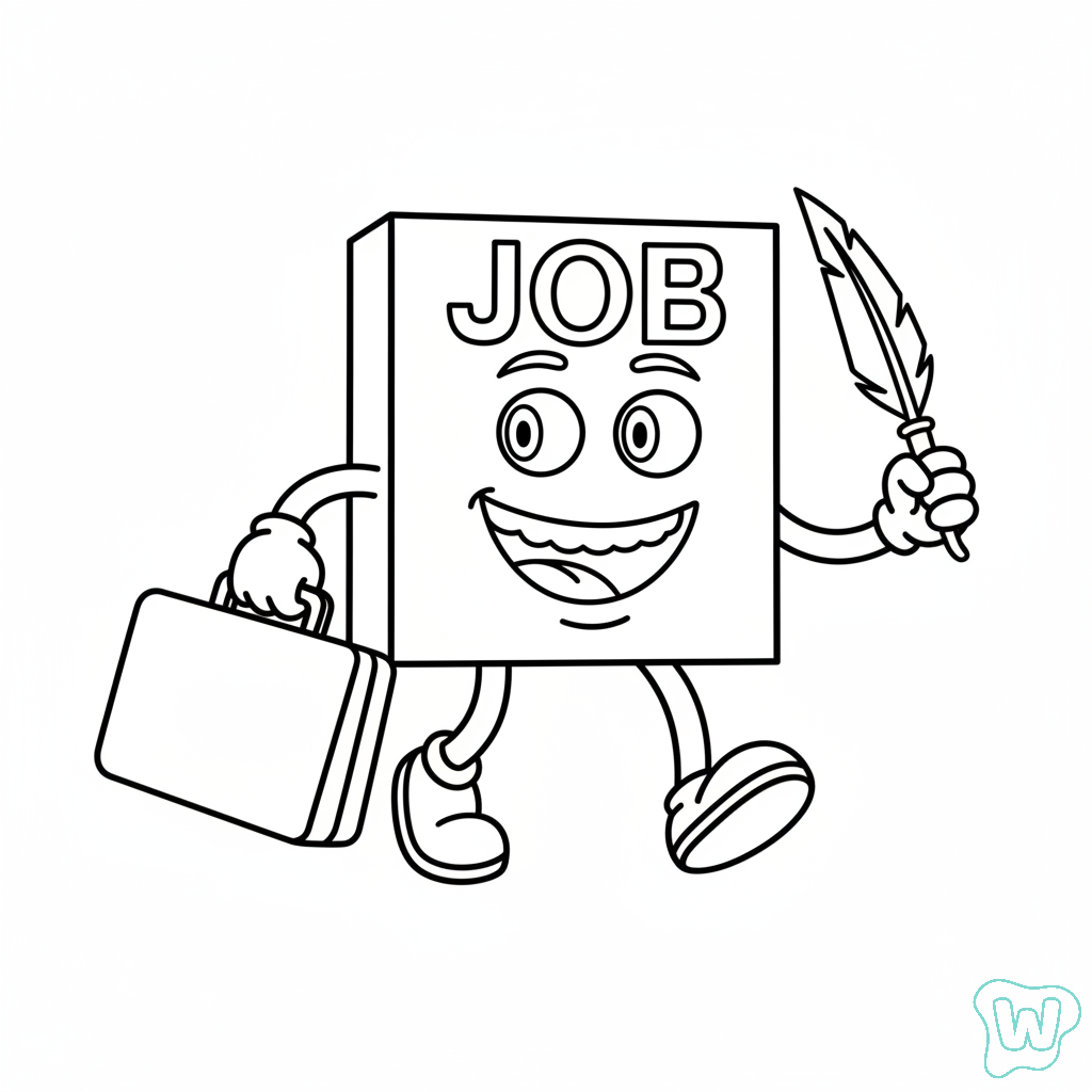 páginas para colorear para niños Job Job Job Sahur