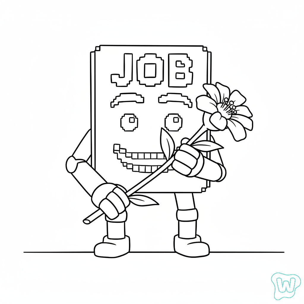 páginas para colorear de preescolar Job Job Job Sahur