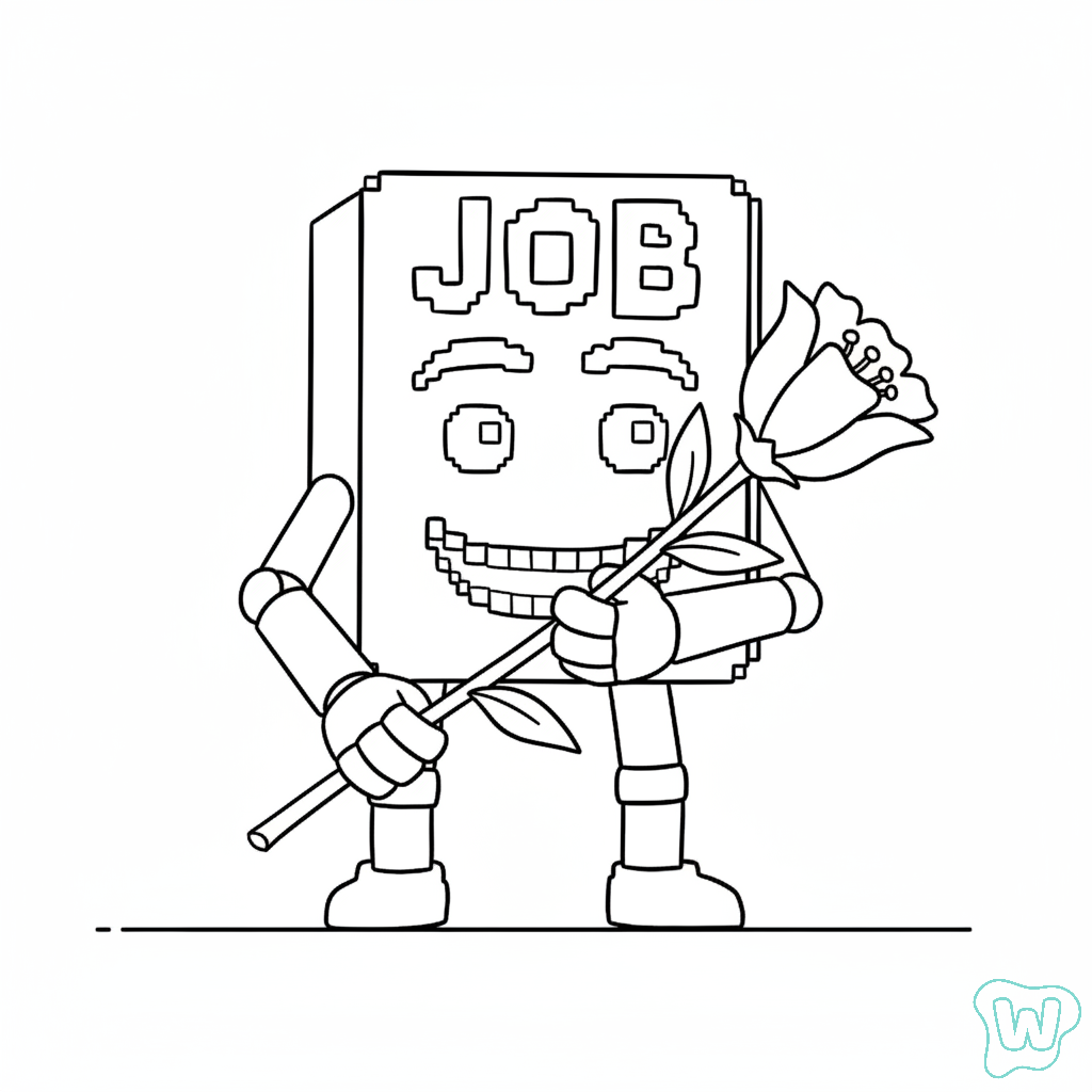 páginas para colorear de árboles Job Job Job Sahur gratis