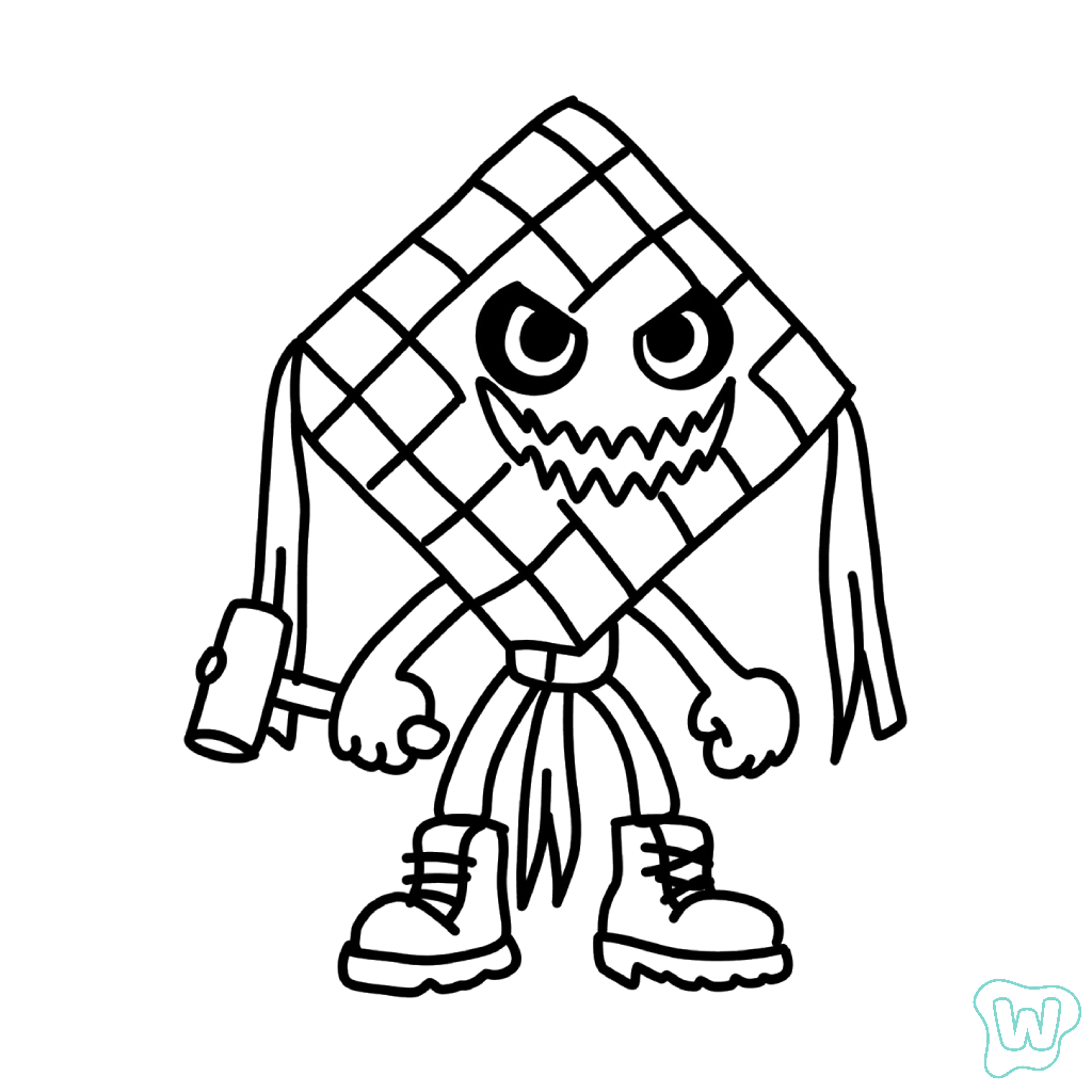 felices páginas para colorear Ketupat Kepat