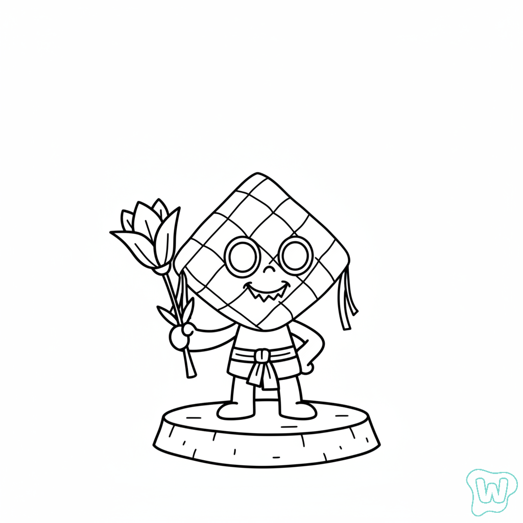 Ketupat Kepat colorear y Imprimir PDF gratis