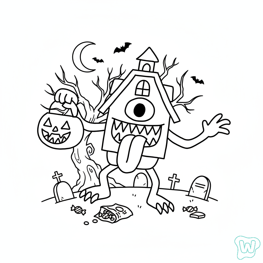 La Casa Boo páginas para colorear para adultos