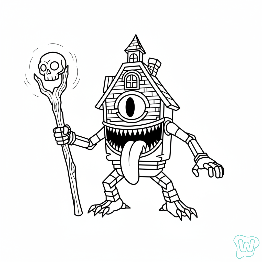 páginas para colorear detalladas de La Casa Boo para adultos