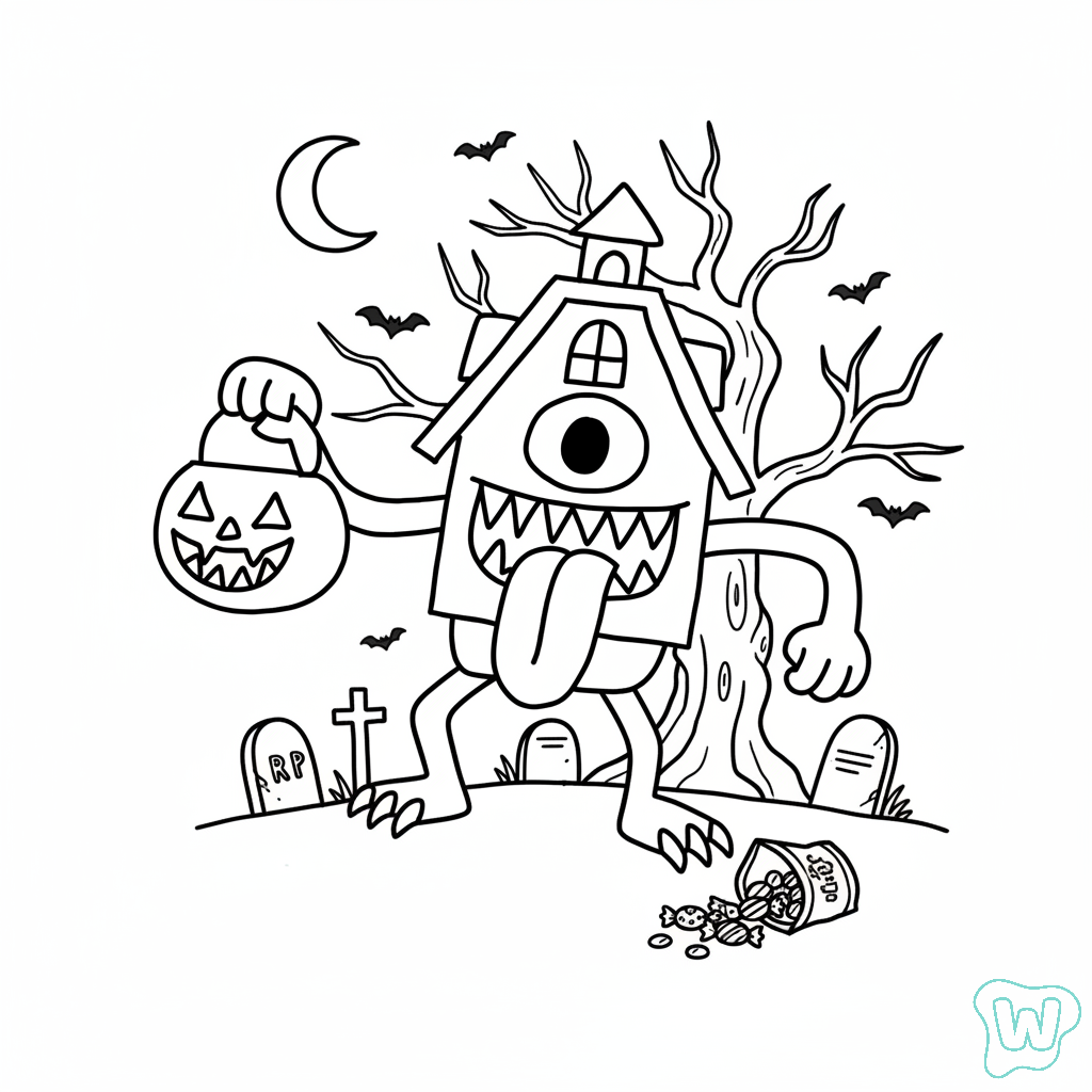 páginas para colorear de preescolar La Casa Boo