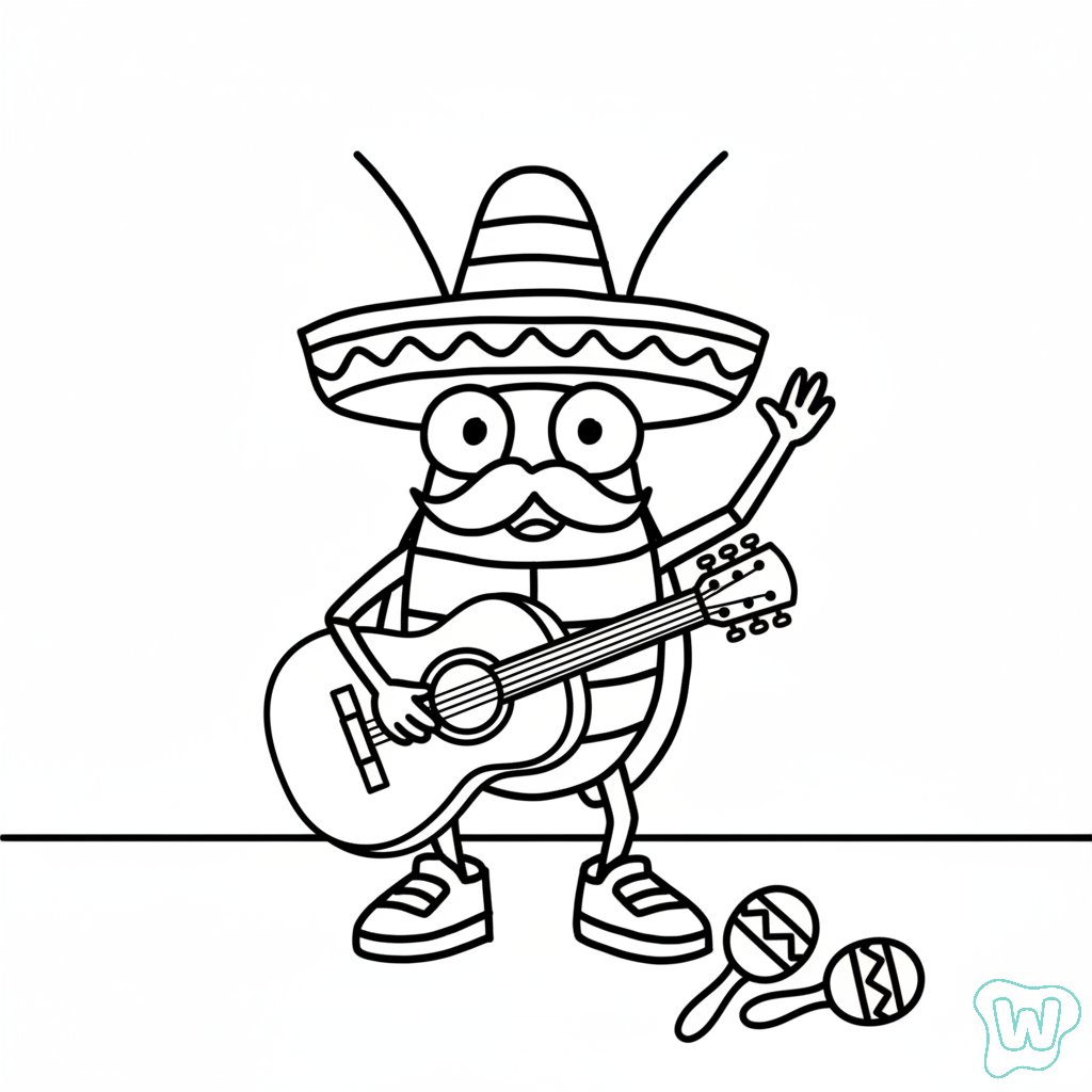 páginas para colorear para imprimir gratis La Cucaracha