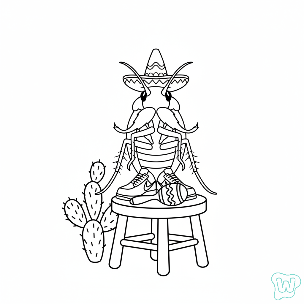 La Cucaracha colorear y Imprimir PDF gratis