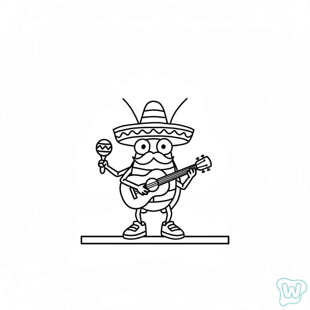 páginas para colorear La Cucaracha gratis